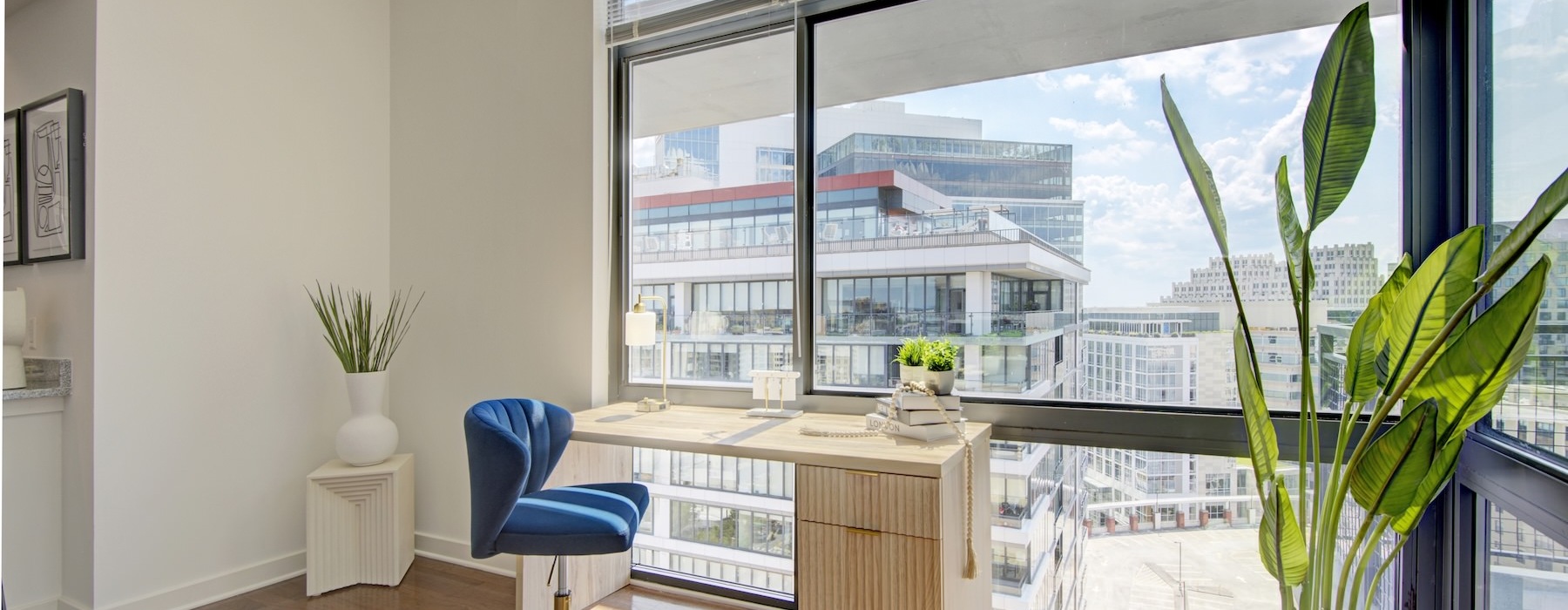 open living area with large windows